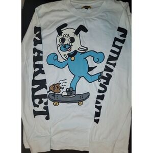 Chinatown Market Graphic Long Sleeve Skateboard Dog Tee White Large